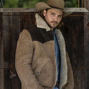 yellowstone kayce dutton brown suede leather jacket side view