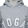yoga melange grey hoodie hood close-up