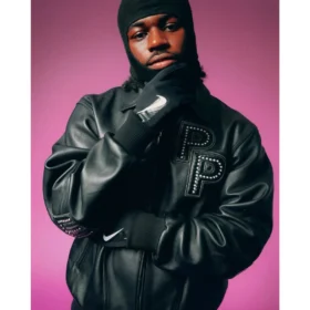 4Batz Stone Black Pelle Pelle Leather Jacket