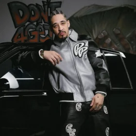 Callmegt Classic Soda Club Silver Pelle Pelle Jacket