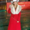 Lainey Wilson Macys Thanksgiving Day Parade 2025 Red Fur Trim Coat