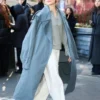Louisa Jacobson Calvin Klein Fashion Show 2026 Oversized Blue Long Coat