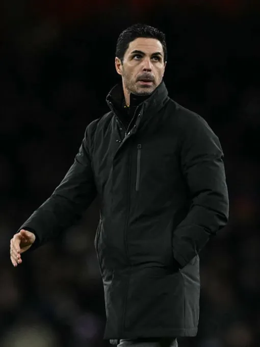 Mikel Arteta Arsenal Vs Wigan Athletic Black Puffer Jacket - Image 3