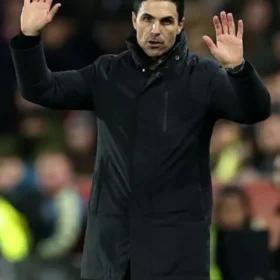 Mikel Arteta Arsenal Vs Wigan Athletic Black Puffer Jacket