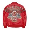 Playboi Carti Vulture Listening Party Red Pelle Pelle Jacket