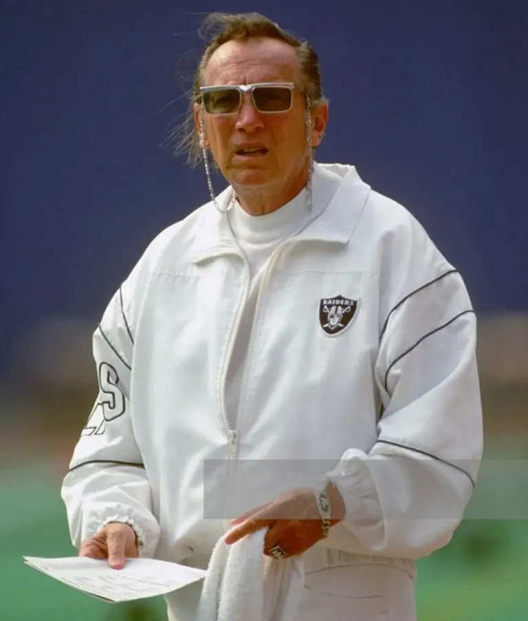 Al Davis 1994-95 Oakland Raiders White Jacket - Image 5