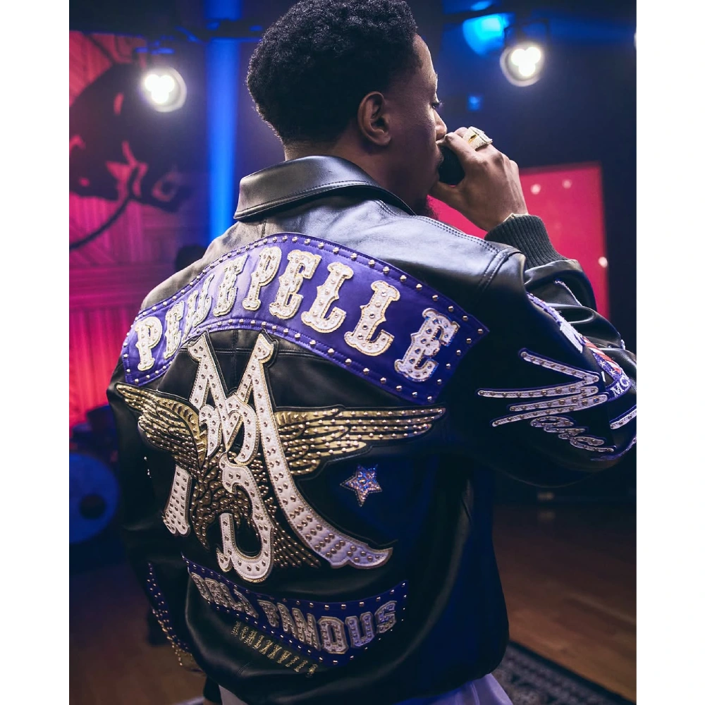 Joey Bada$$ World Famous Black Pelle Pelle Jacket - Image 2