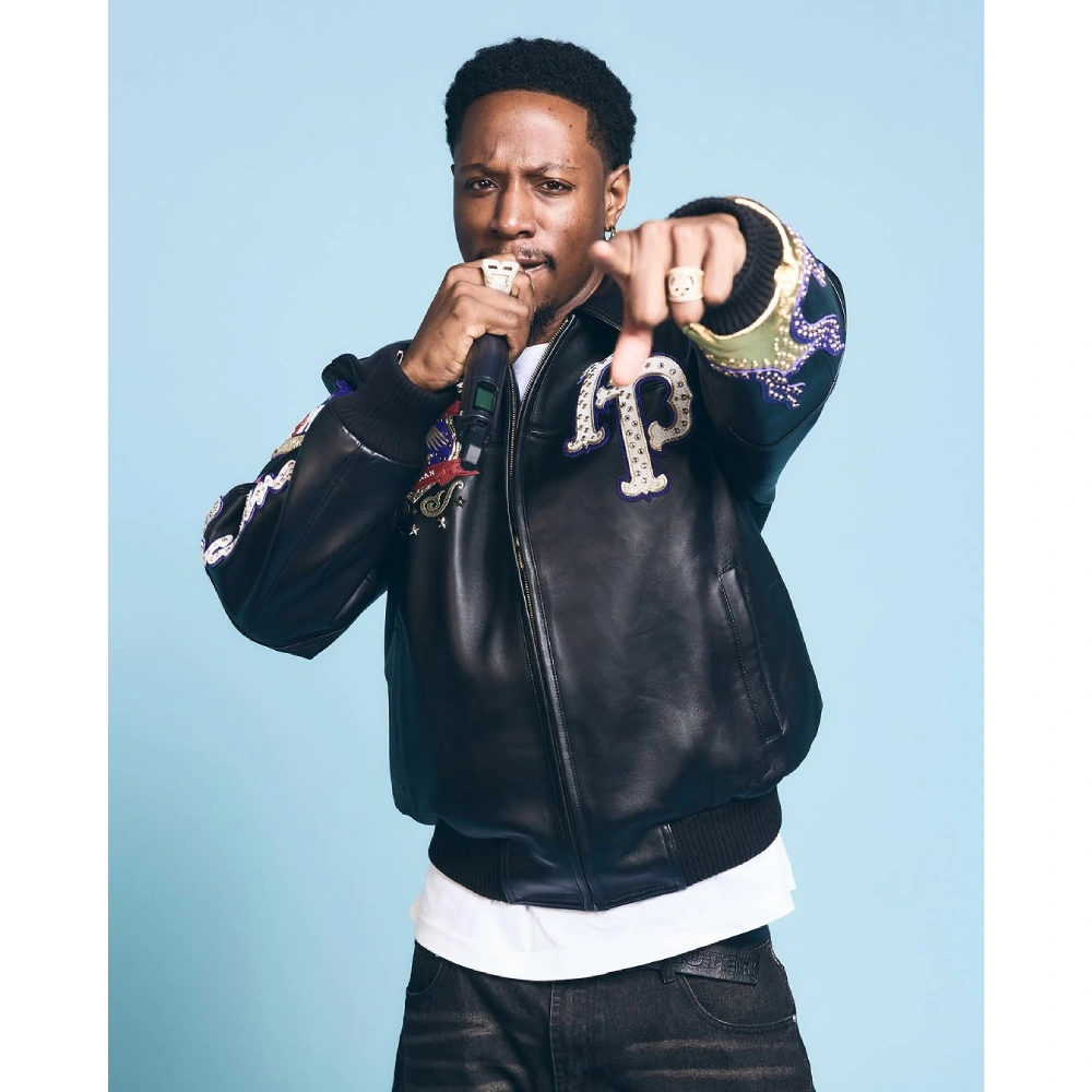Joey Bada$$ World Famous Black Pelle Pelle Jacket - Image 5