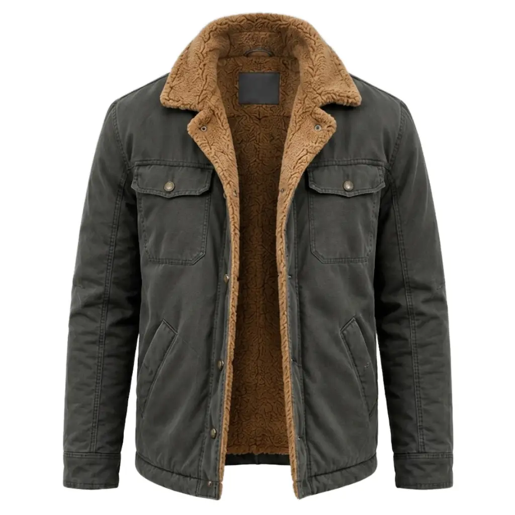 Reacher S02 David O’Donnell Grey Shearling Jacket - Image 6