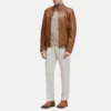 cafe racer mens cognac jacket