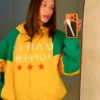 hailey bieber marty supreme yellow brazil jacket