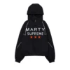 marty supreme black jacket front view
