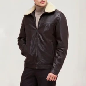 Men’s Brown Shearling Leather Jacket