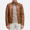 mens cafe racer cognac jacket