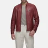 mens red moto jacket
