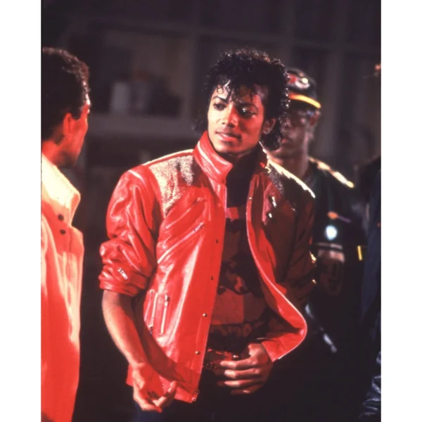 Michael Jackson Beat It Red Leather Zipper Jacket