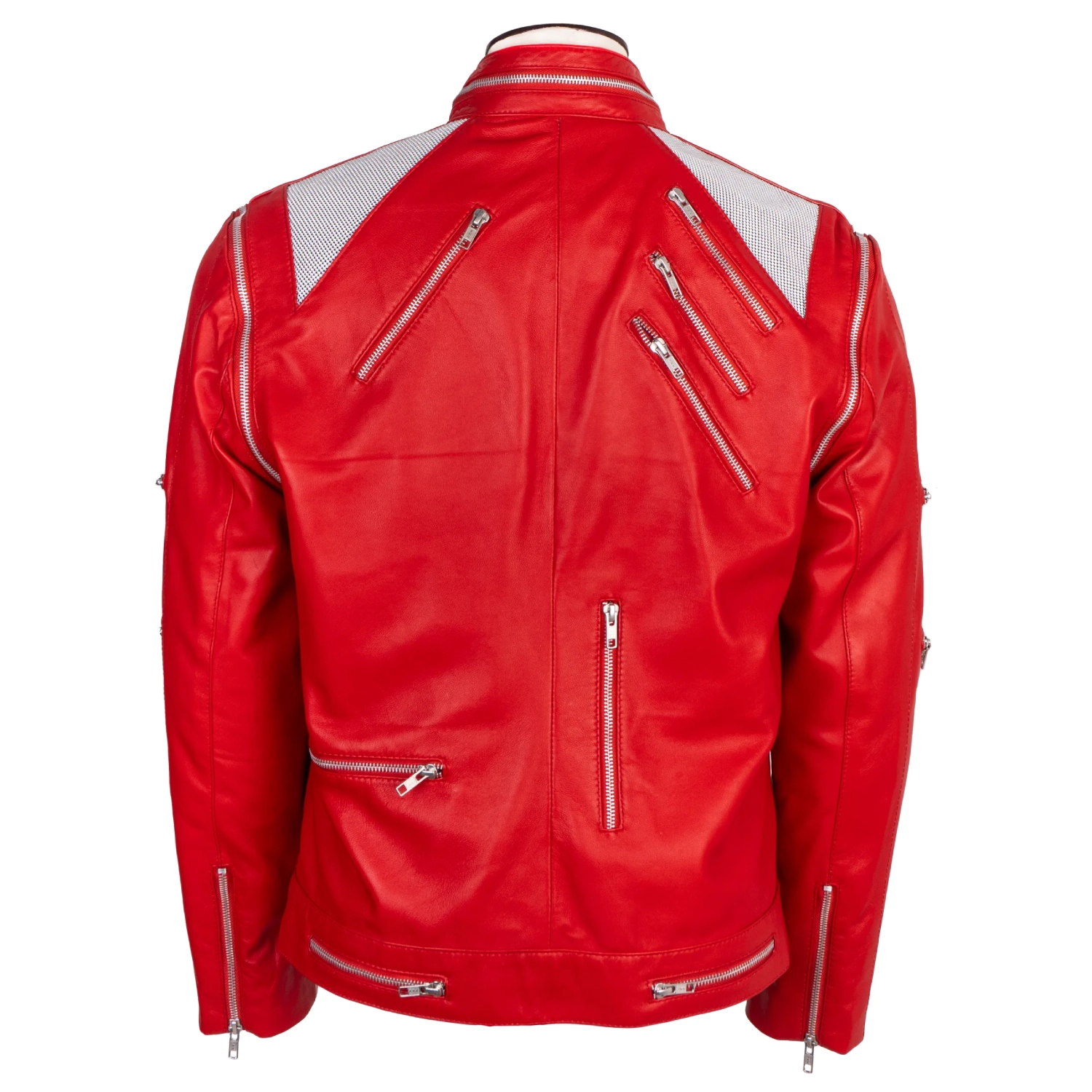 Michael Jackson Beat It Red Leather Zipper Jacket