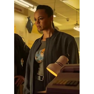 Reacher S03 Frances Neagley Grey Bomber Jacket - Image 8