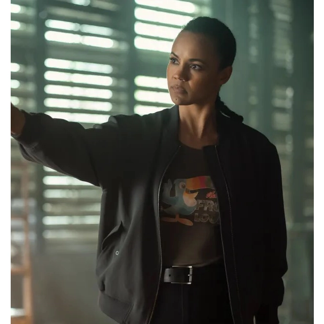 Reacher S03 Frances Neagley Grey Bomber Jacket - Image 7