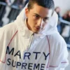 white marty supreme jacket front