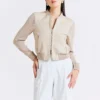 beige womens bomber jacket