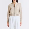 beige womens wool leather jacket