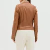 cafe racer womens brown leather jacket