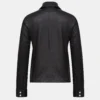 concealed zipper womens black leather jacket