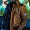 cyberpunk 2077 samurai brown bomber jacket