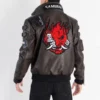cyberpunk samurai leather jacket