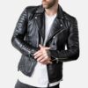 mens black biker leather Jacket