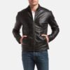 Men’s Cafe Racer Black Leather Jacket