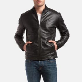 Men’s Cafe Racer Black Leather Jacket