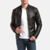 mens black moto leather jacket