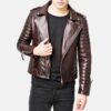 mens brown leather Jacket