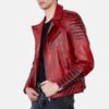mens burnt red biker Jacket