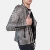 mens charcoal smoke grey biker Jacket