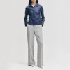 navy womens jacket shirt collar
