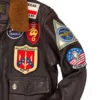 top gun leather jacket patch work