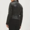 womens cafe racer black jacket