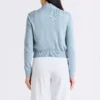 womens light blue bomber jacket