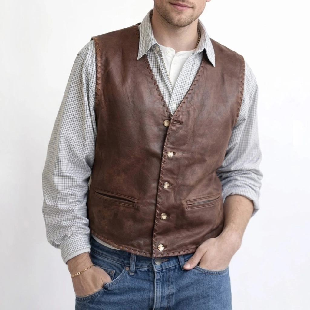 Tupac Shakur 2pac Cowboy Leather Vest - Image 2