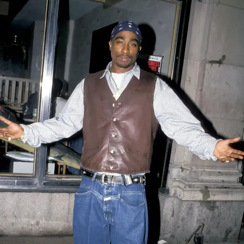 Tupac Shakur 2pac Cowboy Leather Vest - Image 5