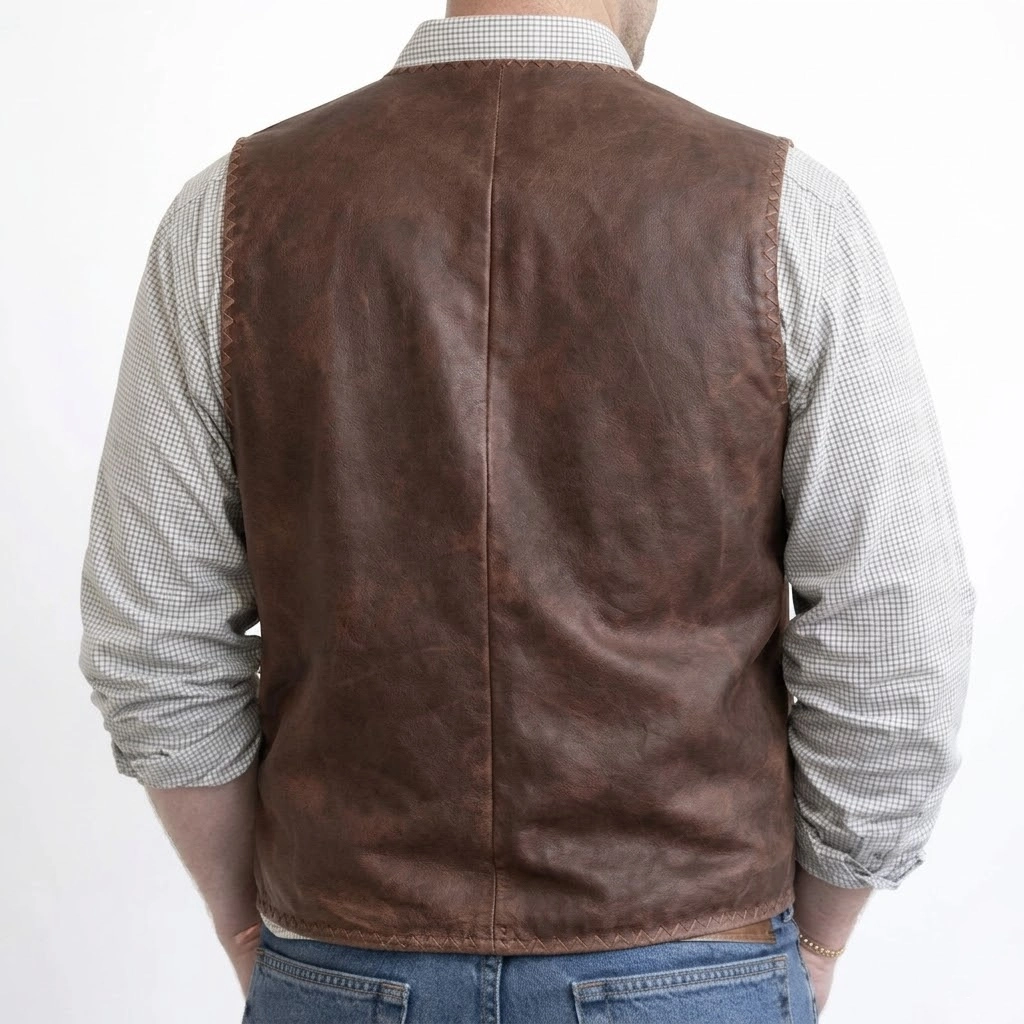 Tupac Shakur 2pac Cowboy Leather Vest - Image 3