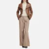 brown womens leather biker jacket
