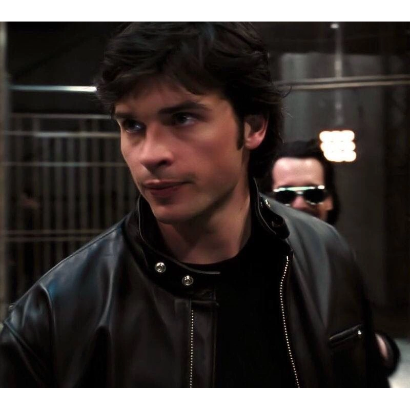Tom Welling Smallville Season 6 Black Leather Jacket - Image 9