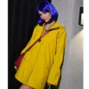 coraline yellow full zip raincoat
