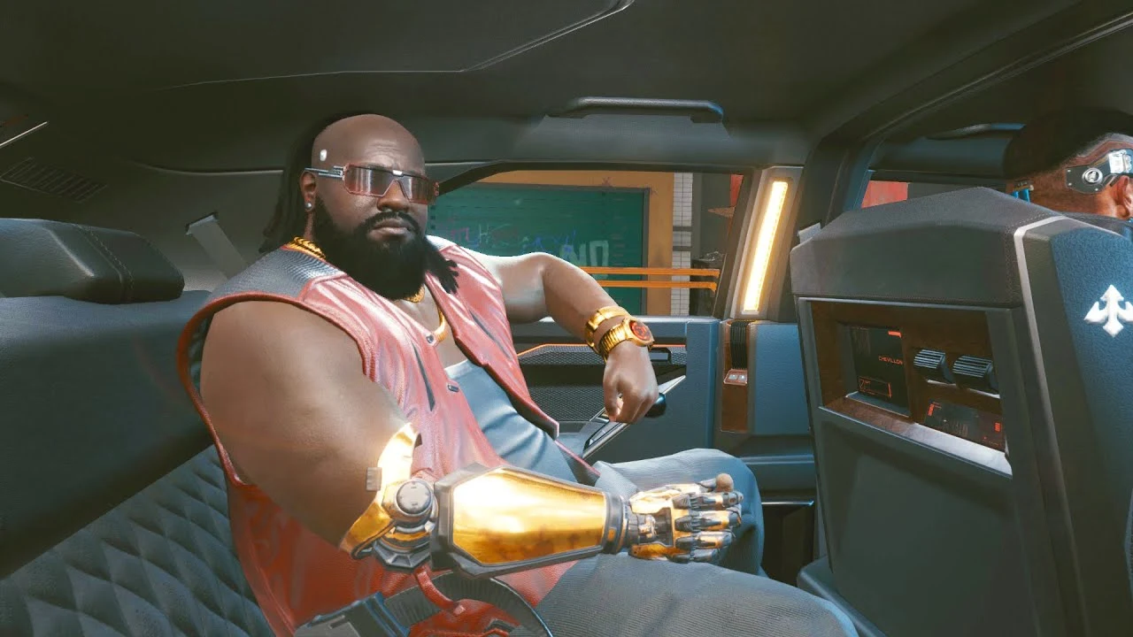 cyberpunk 2077 dexter deshawn in car