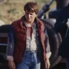marty mcfly back to the future red puffer vest