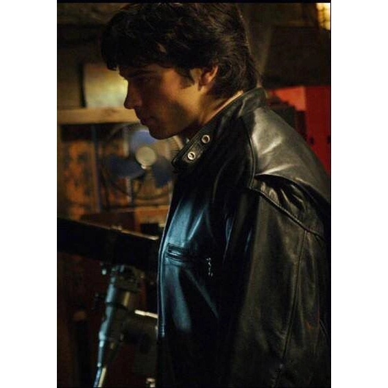 Tom Welling Smallville Season 6 Black Leather Jacket - Image 6